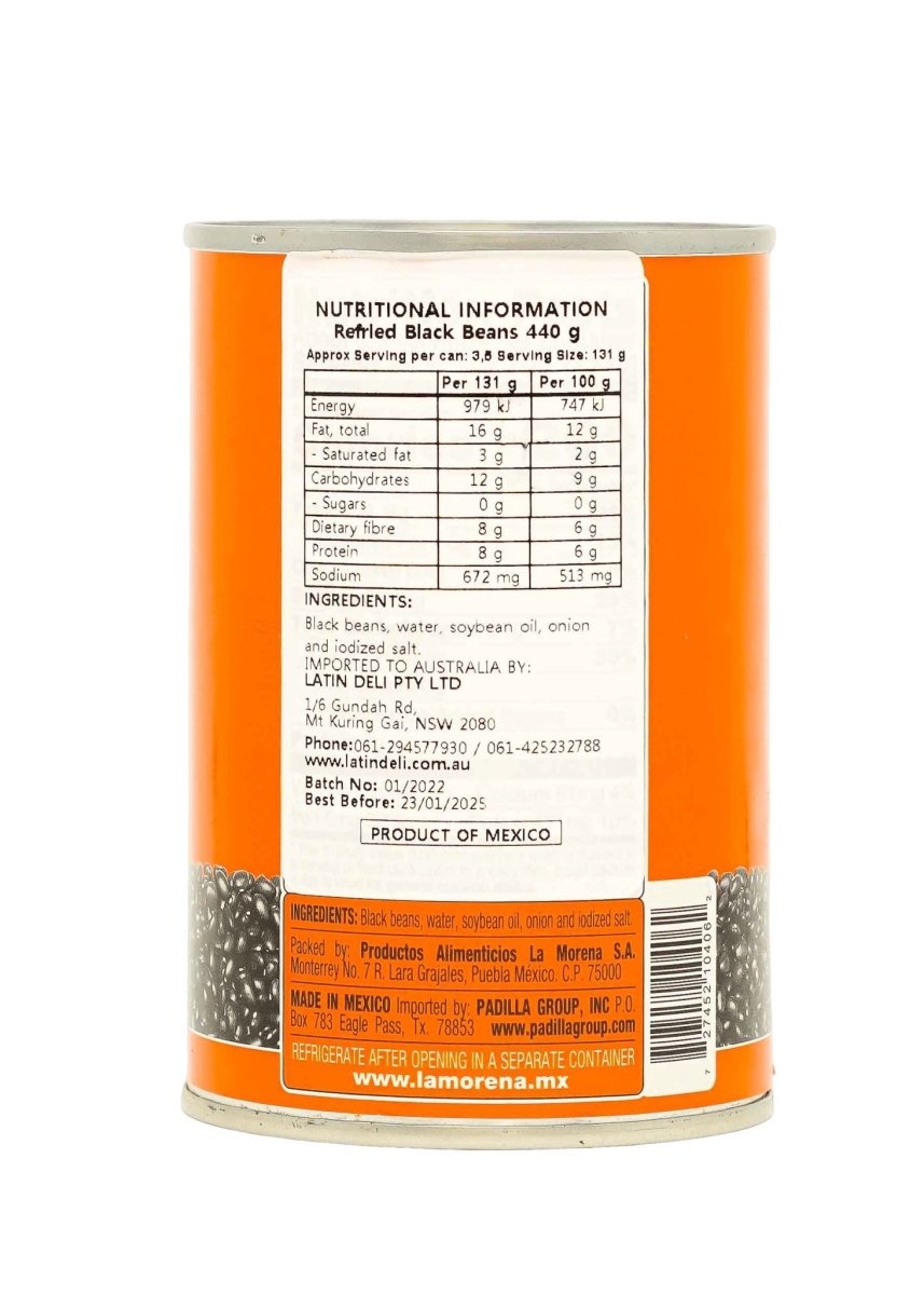 La Morena Refried Black Beans 440g Hispanic Pantry