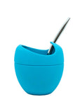 Mateo Silicone Mate Gourd with Straw - Turquoise (Mate and Bombilla) Mates Hispanic Pantry 