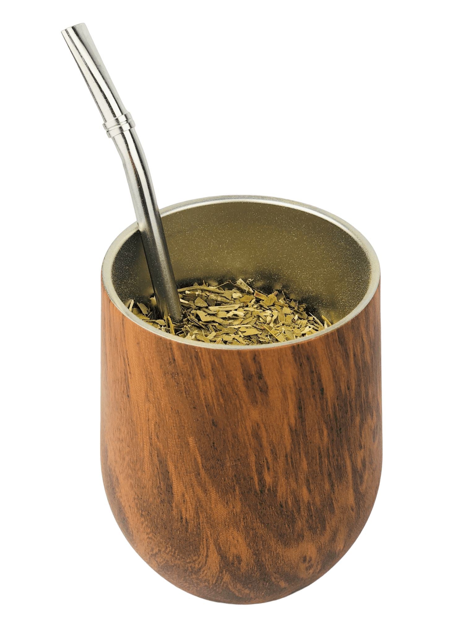 Premium Photo  Sharing yerba mate tea in wooden mate cup with bombilla  metal straw serving as a tea