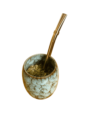MOAH Ceramic Mate Gourd and Straw Set (Mate and bombilla) - Mates - Hispanic Pantry