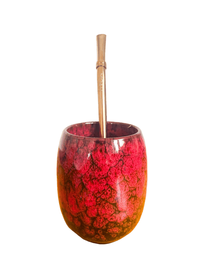 MOAH Ceramic Mate Gourd and Straw Set (Mate and bombilla)