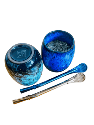 MOAH Ceramic Mate Gourd and Straw Set (Mate and bombilla)