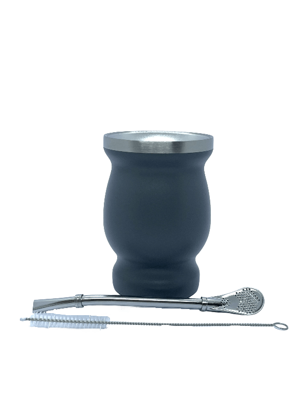 Concavex Mate Gourd and Straw Set - Grey (Mate and bombilla)