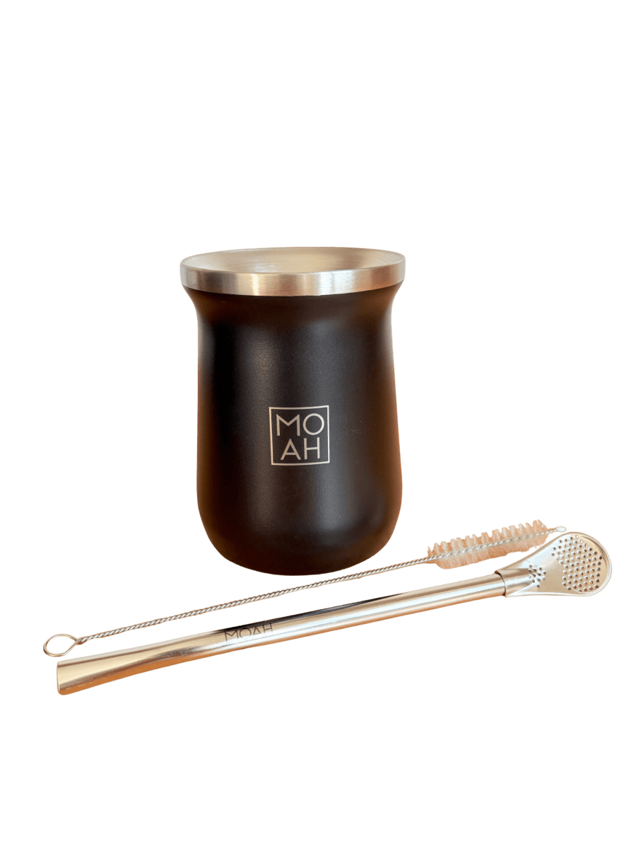 MOAH Base Mate Gourd, Straw and Cleaning Brush Set (Mate and bombilla) - Accesories - Hispanic Pantry