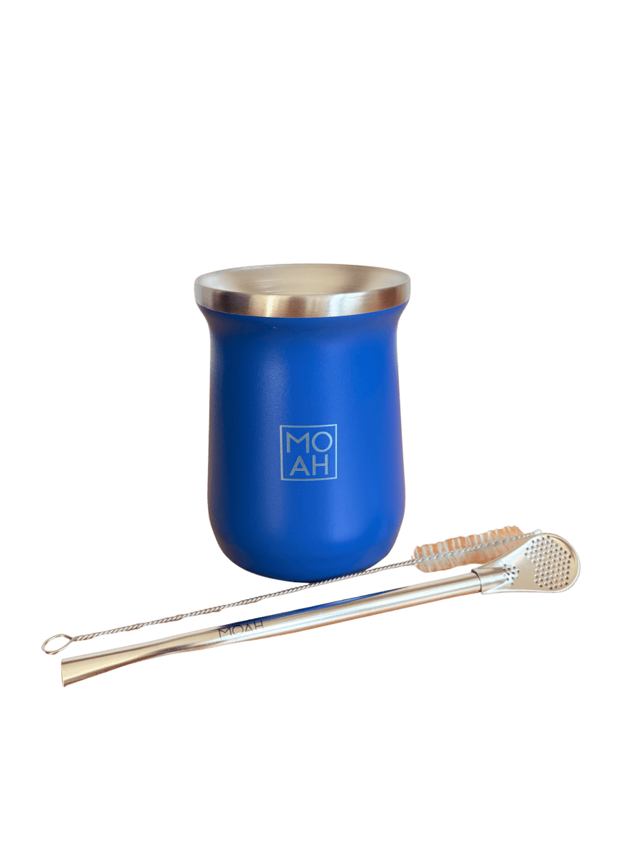 MOAH Base Mate Gourd, Straw and Cleaning Brush Set (Mate and bombilla) - Accesories - Hispanic Pantry