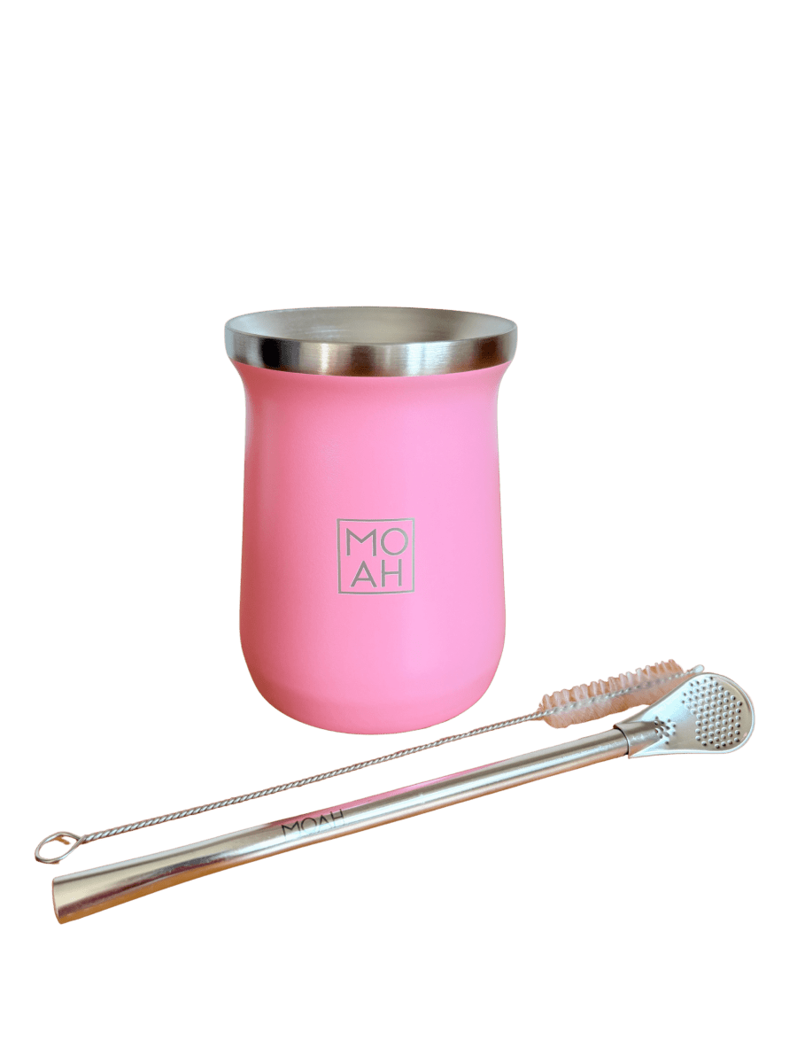 MOAH Base Mate Gourd, Straw and Cleaning Brush Set (Mate and bombilla) - Accesories - Hispanic Pantry