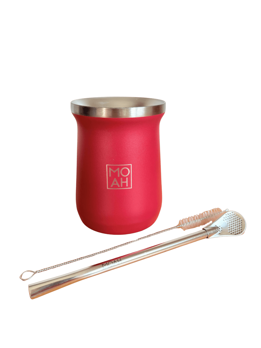MOAH Base Mate Gourd, Straw and Cleaning Brush Set (Mate and bombilla) - Accesories - Hispanic Pantry