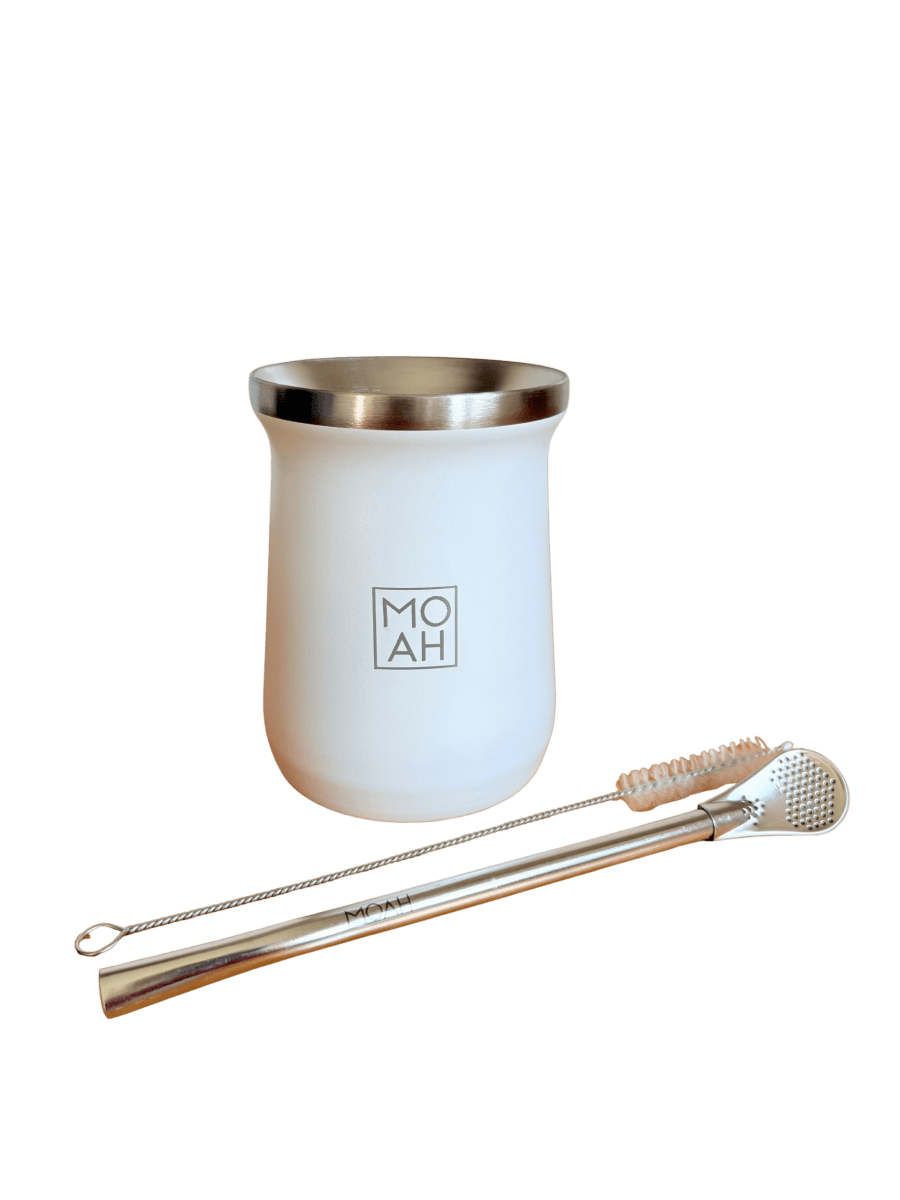 MOAH Base Mate Gourd, Straw and Cleaning Brush Set (Mate and bombilla) - Accesories - Hispanic Pantry