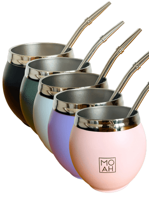 MOAH Calabash Mate Gourd and Straw Set (Mate and bombilla) - Mates - Hispanic Pantry