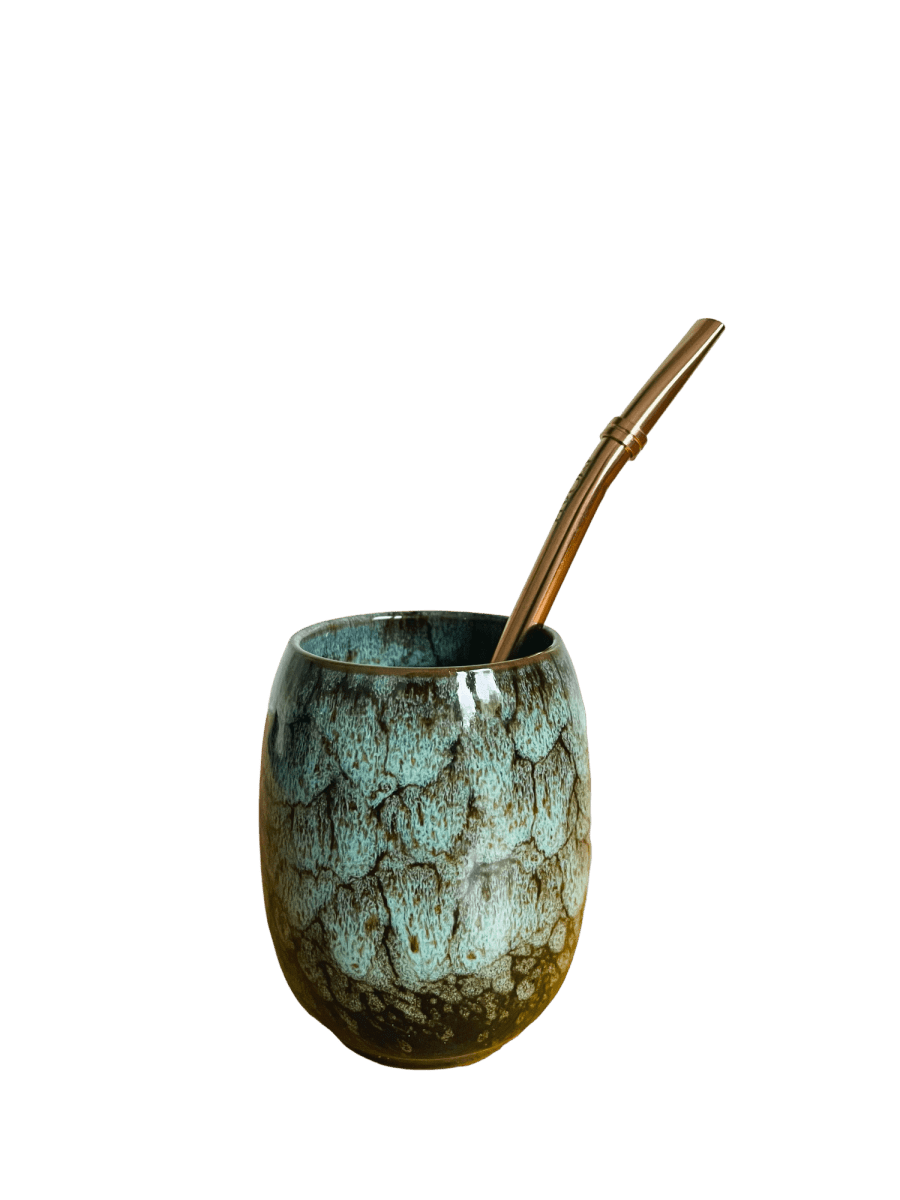 MOAH Ceramic Mate Gourd and Straw Set (Mate and bombilla) - Mates - Hispanic Pantry