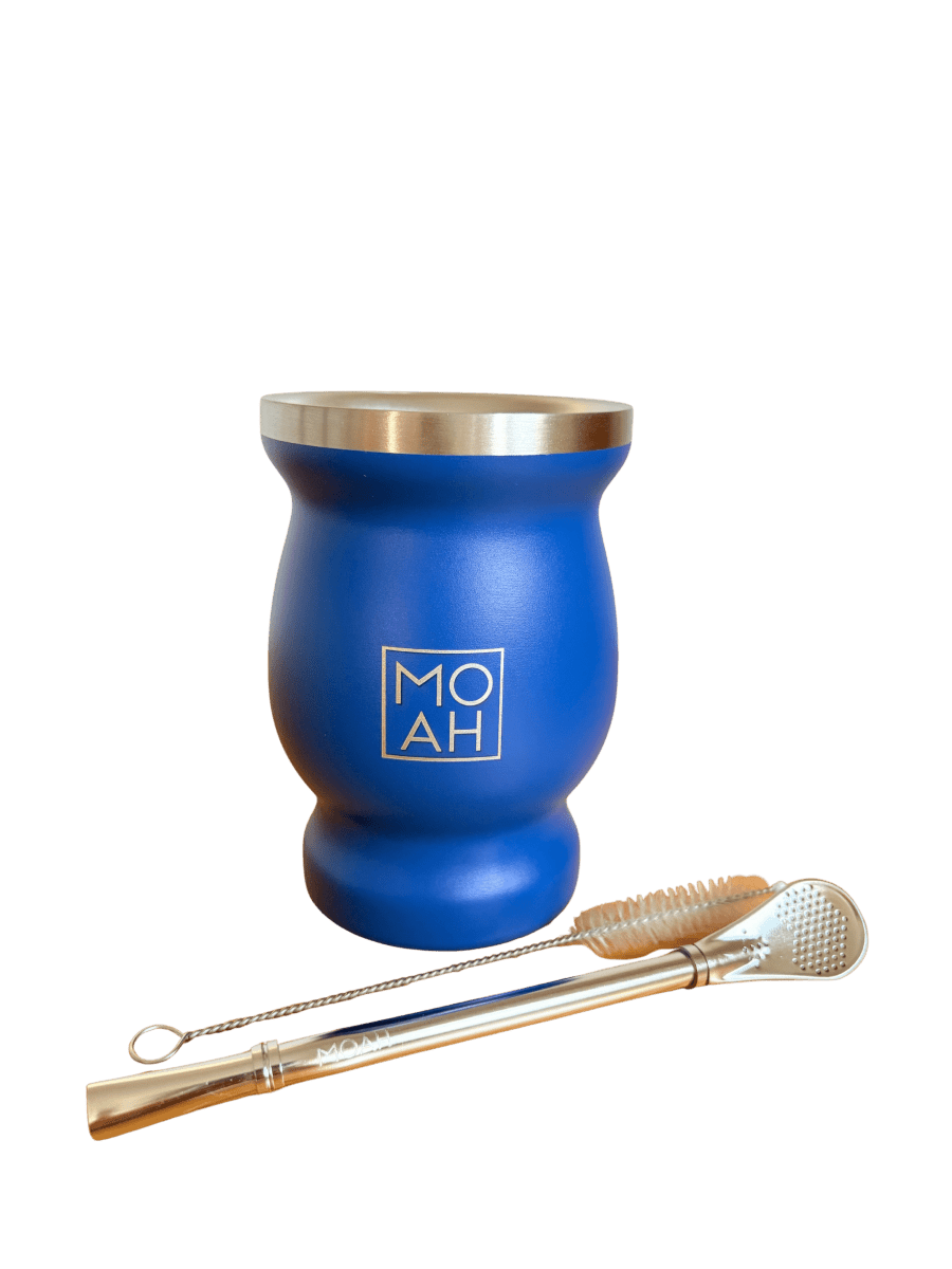 MOAH Concavex Mate Gourd, Straw and Cleaning Brush Set (Mate and bombilla) - Accesories - Hispanic Pantry