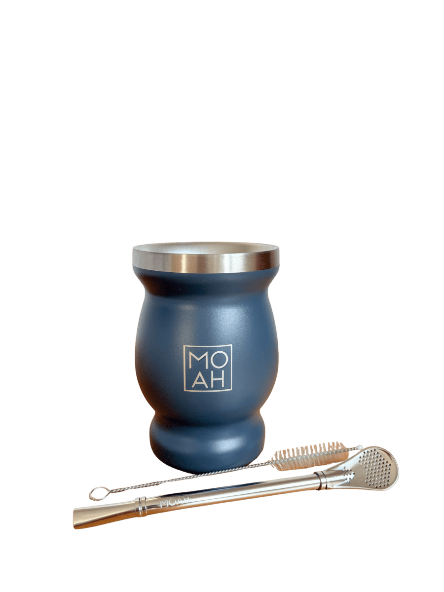 MOAH Concavex Mate Gourd, Straw and Cleaning Brush Set (Mate and bombilla) - Accesories - Hispanic Pantry
