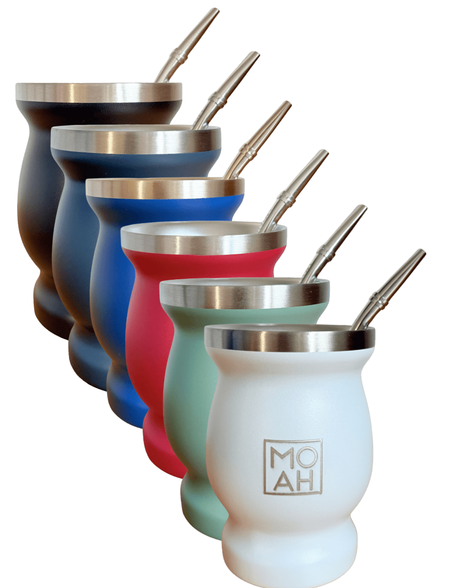 MOAH Concavex Mate Gourd, Straw and Cleaning Brush Set (Mate and bombilla) - Accesories - Hispanic Pantry