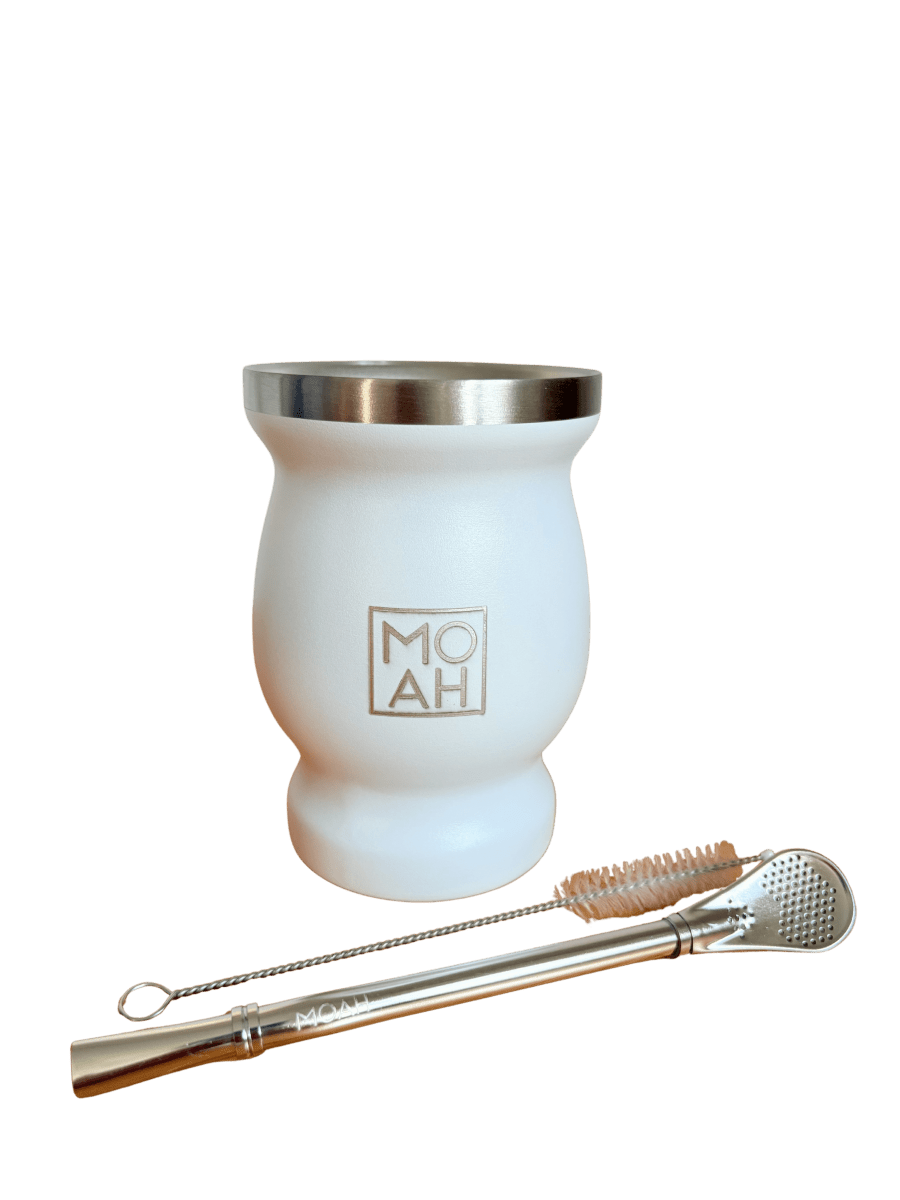 MOAH Concavex Mate Gourd, Straw and Cleaning Brush Set (Mate and bombilla) - Accesories - Hispanic Pantry
