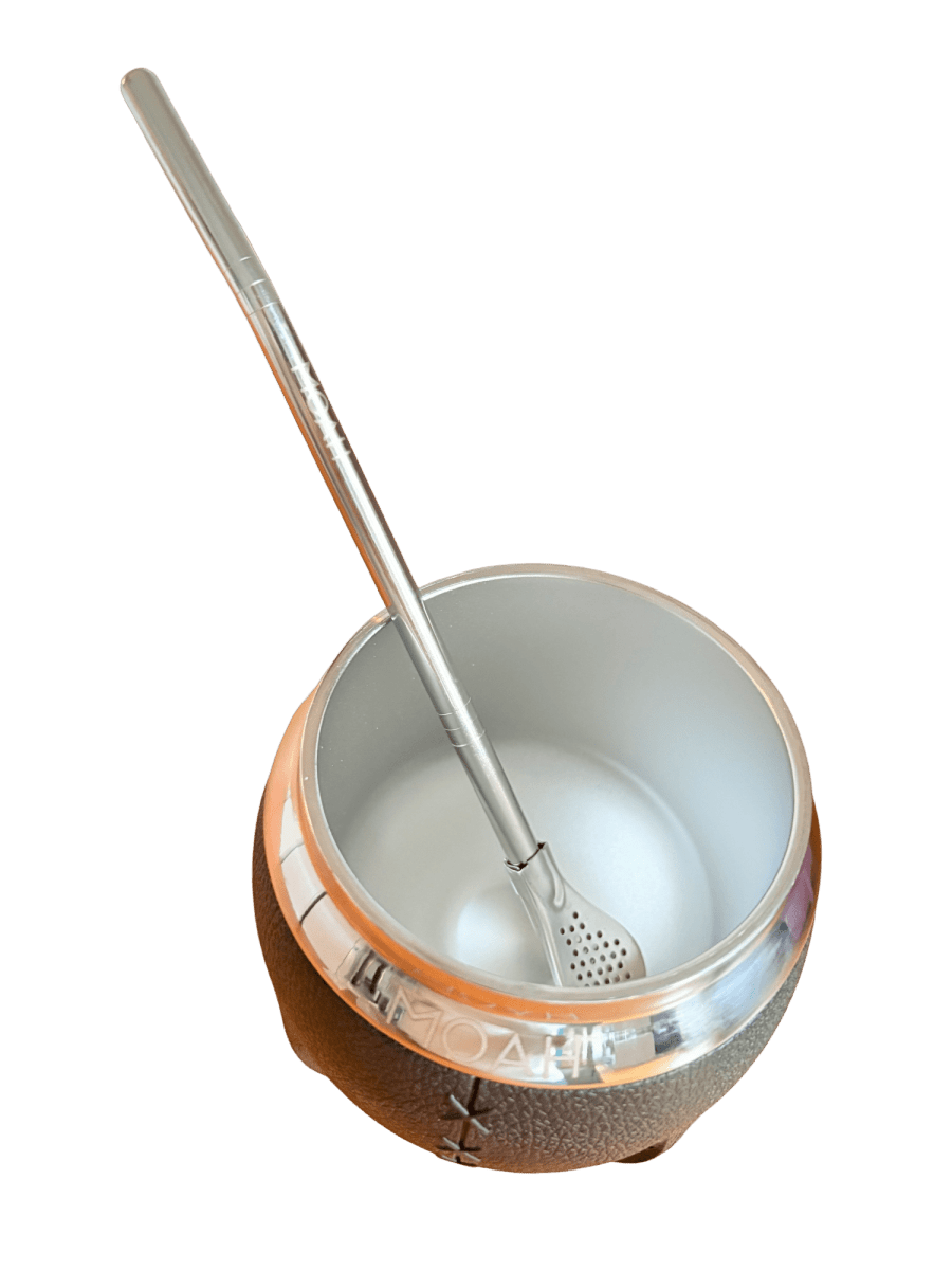 MOAH Crossed Mate Gourd and Straw Set (Mate and bombilla) - Accesories - Hispanic Pantry