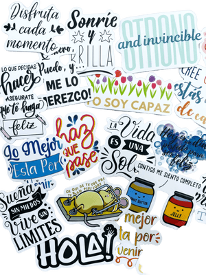 Thermo/Flask Inspirational Decorative Stickers - Spanish Edition