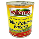 Vallemex Whole Poblano Peppers 737g - Chillies - Hispanic Pantry
