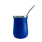 Base Mate Gourd and Straw Set (Mate and bombilla) Mates Hispanic Pantry Persian Blue 