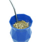 Mito Mate Gourd with Self-extracting Straw (Mate and Bombilla) Mates Hispanic Pantry Blue 