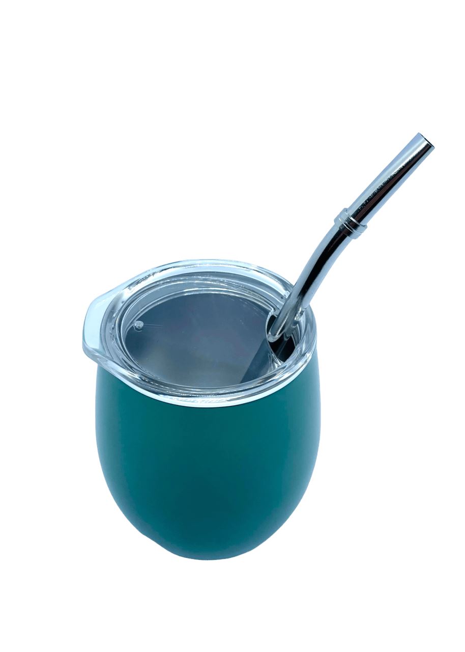 Ovoid Mate Gourd and Straw Set (Mate and bombilla) Mates Hispanic Pantry 