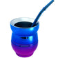 Tornasol Mate Gourd and Straw Set (Mate and bombilla) Mates Hispanic Pantry Blue and Pink 