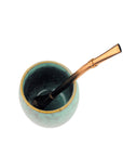 Ceramic Mate Gourd and Straw Set - Aquamarine (Mate and bombilla) Mates Hispanic Pantry 