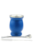 Concavex Mate Gourd and Straw Set - Blue (Mate and bombilla) Mates Hispanic Pantry 