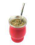 Concavex Mate Gourd and Straw Set - Red (Mate and bombilla) Mates Hispanic Pantry 