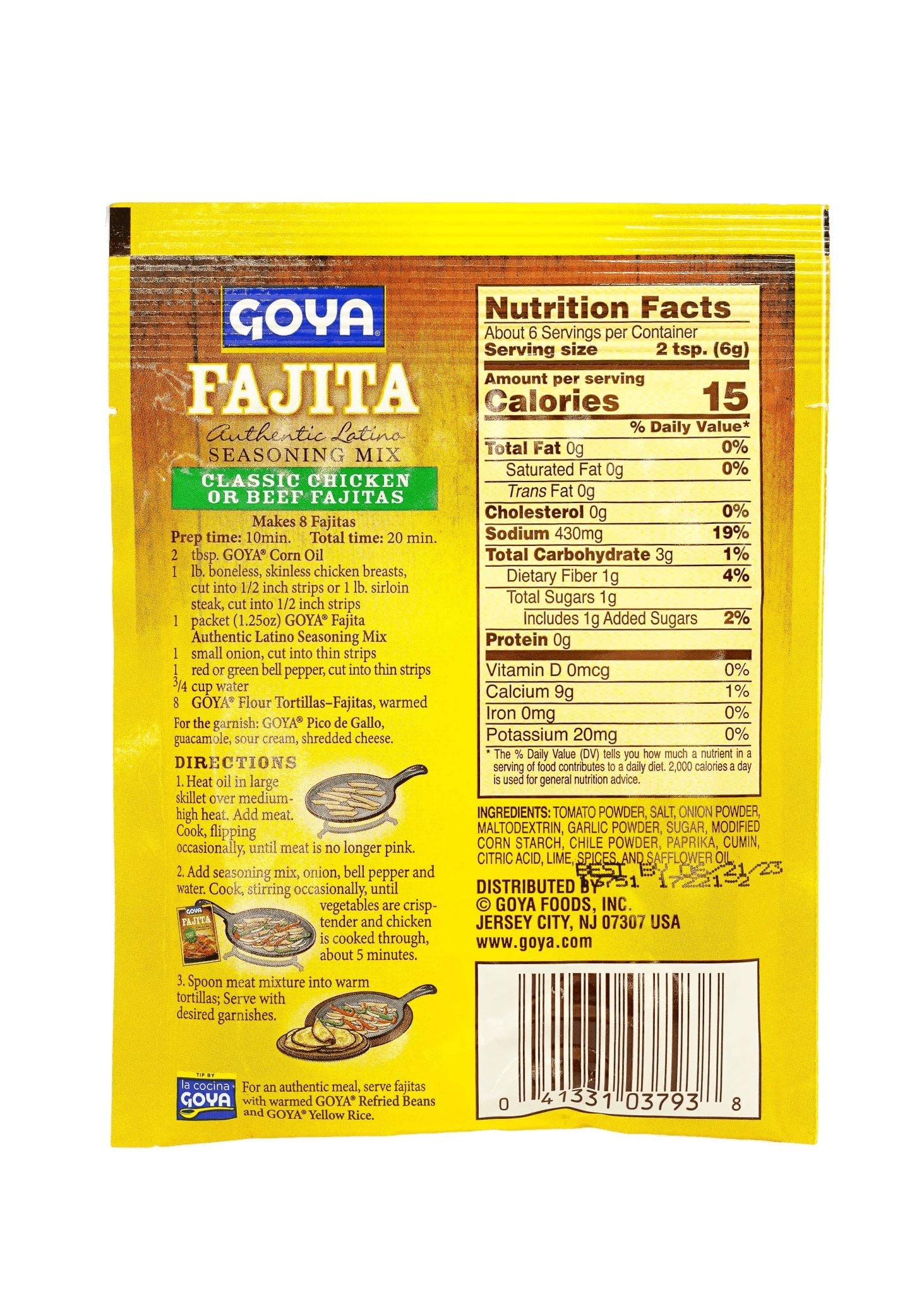 Goya Fajita Seasoning Mix 35g Seasoning Goya 