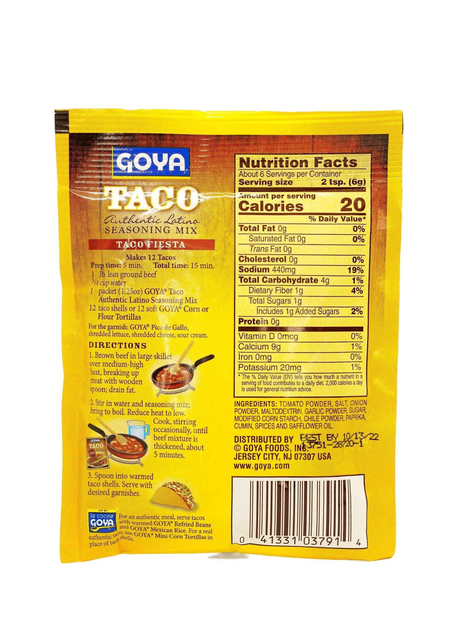 Goya Taco Seasoning Mix 35g Seasoning Goya 