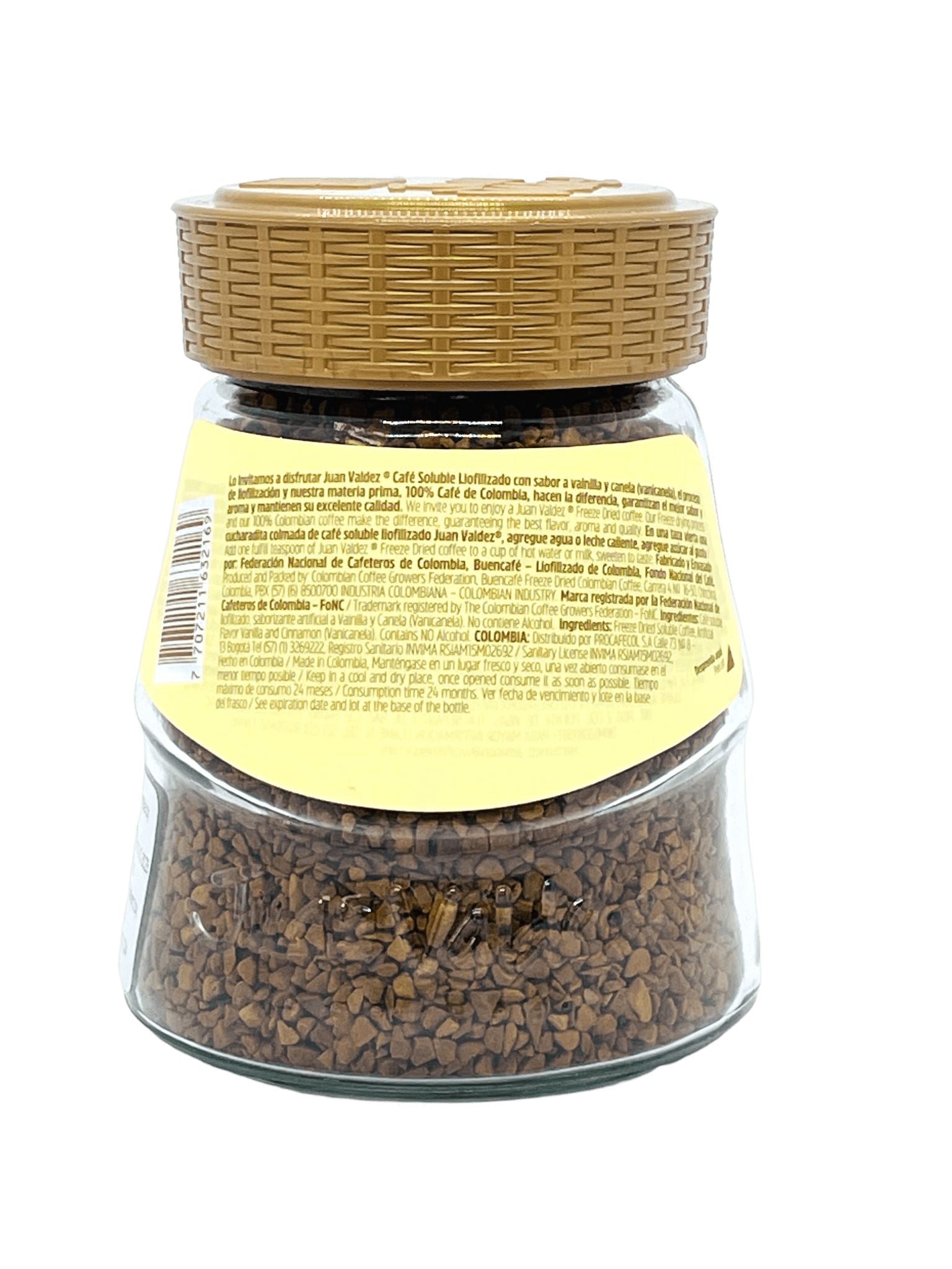 Juan Valdez Freeze-Dried Instant Vanilla and Cinnamon Coffee - 95g Miscellaneous Juan Valdez 