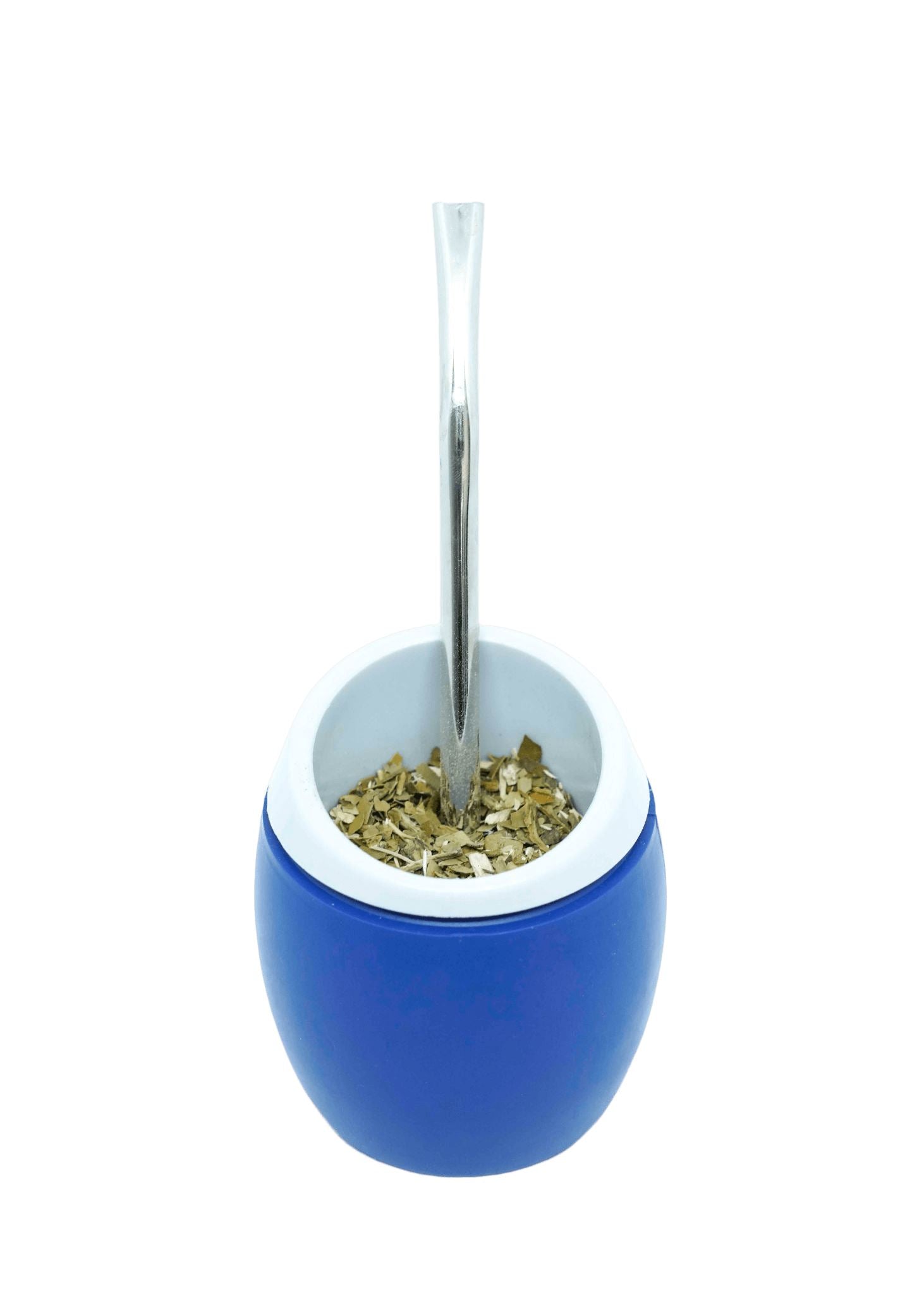 Nelo Mate Gourd with Self-extracting Straw - Blue (Mate and Bombilla) Mates Hispanic Pantry 