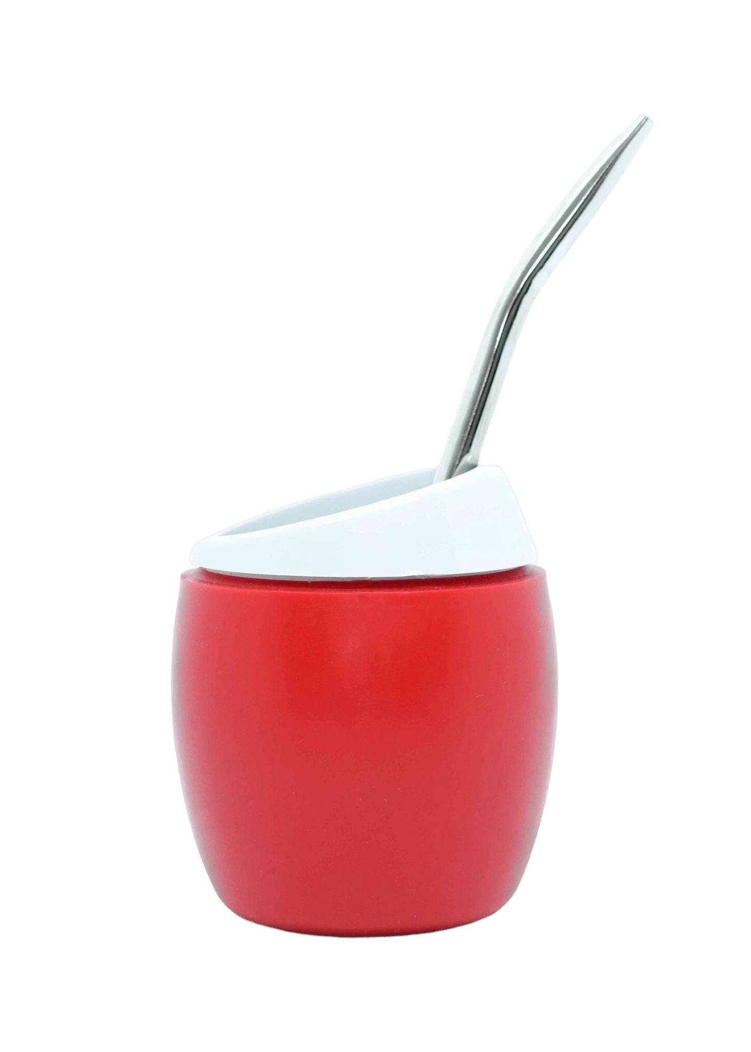 Nelo Mate Gourd with Self-extracting Straw - Red (Mate and Bombilla) Mates Hispanic Pantry 