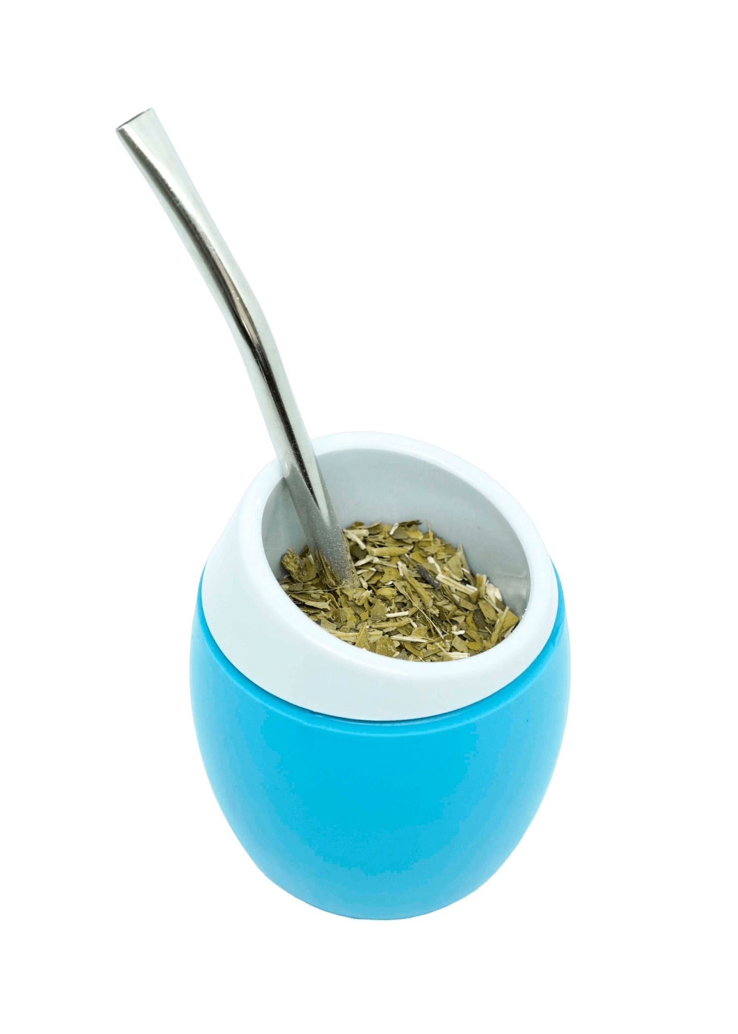 Nelo Mate Gourd with Self-extracting Straw - Turquoise (Mate and Bombilla) Mates Hispanic Pantry 