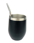 SSteel Mate Gourd and Straws Set - Negro (Mate and bombillas) Mates Hispanic Pantry 