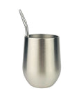 SSteel Mate Gourd and Straws Set - Silver (Mate and bombillas) Mates Hispanic Pantry 