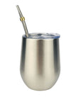 SSteel Mate Gourd and Straws Set - Silver (Mate and bombillas) Mates Hispanic Pantry 