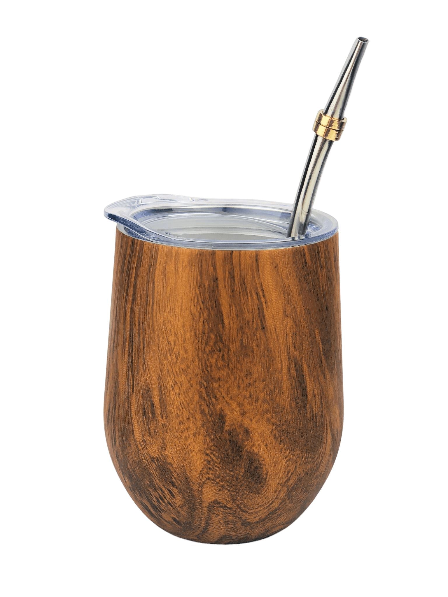 SSteel Mate Gourd and Straws Set - Wood (Mate and bombillas) Mates Hispanic Pantry 