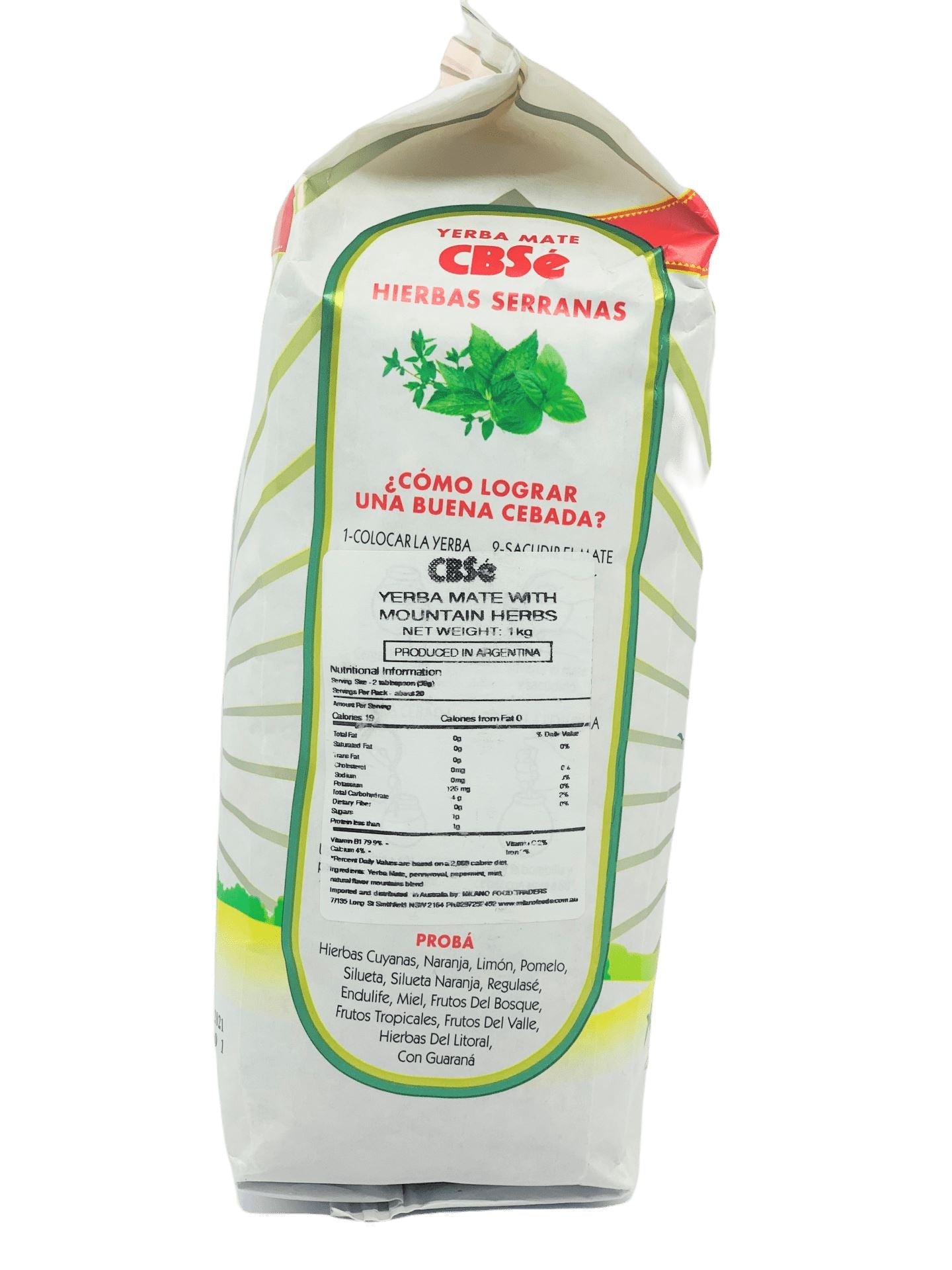 Yerba Mate CBSé Mountain Herbs (Hierbas Serranas) 1kg Yerba Mate CBSe 