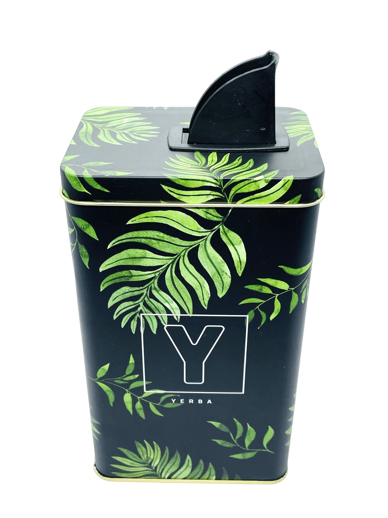 Yerba Mate Container Black Leaves (Yerbera) Mates Hispanic Pantry 